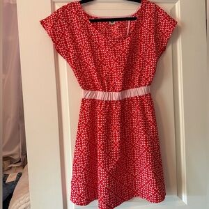 Roxy Red and White Patterned Mini Dress